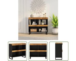 The Living Store Bijzetkast 85x33x75 cm massief mangohout - Bijzetkast - Industrieel Design - Mangohout - Nachtkastje - Houten Kast