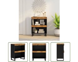 The Living Store Bijzetkast - Industrieel - Massief mangohout - 60x33x75 cm