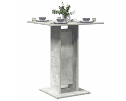 The Living Store Bistrotafel 60x60x75 cm bewerkt hout betongrijs - Bistrotafel - Bartafel - Eetkamerstoel - Betonlook - Grijze Meubels