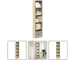 The Living Store Boekenkast 40x24x176 cm bewerkt hout sonoma eikenkleurig - Boekenkast - Houten Kast - Opbergkast - Salontafel - Livingroom Furniture