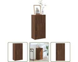 The Living Store Boekenkast 40x24x77 cm bewerkt hout bruin eikenkleurig - Boekenkast - Houten Boekenkast - Bruine Eiken Boekenkast - Opbergkast - Bibliotheekkast