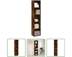 The Living Store Boekenkast 40x30x189 cm bewerkt hout gerookt eikenkleurig - Boekenkast - Houten Boekenkast - Opbergkast - Bibliotheekkast - Livingroom Furniture