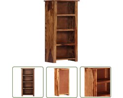 The Living Store Boekenkast 50x30x100 cm massief hout - Boekenkast - Houten Boekenkast - Vintage Boekenkast - Landelijke Boekenkast - Woonkamer Meubilair