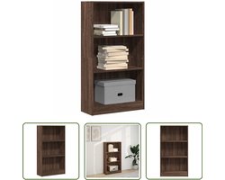 The Living Store Boekenkast 60x24x109 cm bewerkt hout bruin eikenkleurig - Boekenkast - Houten Boekenkast - Opbergkast - Bibliotheekkast - Livingroom Furniture