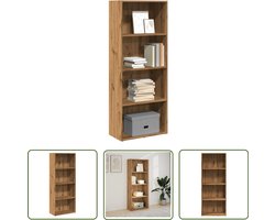 The Living Store Boekenkast 60x30x152 cm bewerkt hout artisanaal eikenkleurig - Boekenkast - Houten Boekenkast - Opbergkast - Bibliotheekkast - Livingroom Furniture
