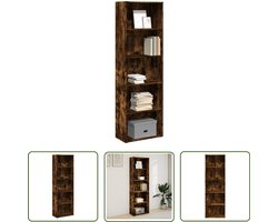The Living Store Boekenkast 60x30x189 cm bewerkt hout gerookt eikenkleurig - Boekenkast - Houten Boekenkast - Opbergkast - Bibliotheekkast - Livingroom Furniture