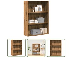 The Living Store Boekenkast 80x30x114 cm bewerkt hout artisanaal eikenkleurig - Boekenkast - Houten Boekenkast - Opbergkast - Bibliotheekkast - Livingroom Furniture