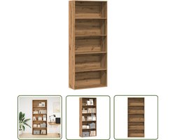 The Living Store Boekenkast 80x30x189 cm bewerkt hout artisanaal eikenkleur - Boekenkast - Houten Boekenkast - Opbergkast - Bibliotheekkast - Livingroom Furniture
