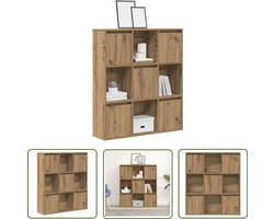 The Living Store Boekenkast 89x24x101,5 cm bewerkt hout artisanaal eikenkleurig - Dynamische Sleutel - Gereedschap - Draper Tools - Klikmechanisme - Torque Wrench