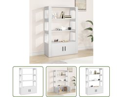 The Living Store Boekenkast - Wit - 80 x 30 x 119.5 cm - Bewerkt hout