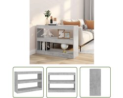 The Living Store Boekenkast/kamerscherm 100x30x72 cm betongrijs - Boekenkast - Kast - Kamer Scheidingswand - Opslagmogelijkheden - Betonnen Grijs