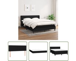 The Living Store Boxspring met matras stof zwart 140x200 cm - Boxspring - Boxsprings - Bed - Slaapmeubel - Boxspringbed - Boxspring Bed - Tweepersoonsbed - Bed Met Matras - Bedframe - Ledikant - Bedden