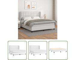 The Living Store Boxspringbed - Kunstleer - Pocketvering - Middelharde ondersteuning - 180x200 cm