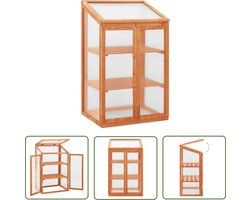 The Living Store Broeikas 60x45x100 cm vurenhout - Kweekkast - Tuinkast - Broeikas - Greenhouse - Plastic Glas