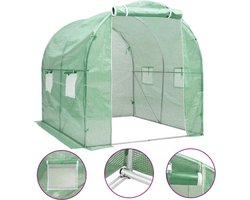 The Living Store Broeikas - PE-mesh stof - 140 g/m² - 2 x 2 x 2 m - Groen