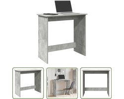 The Living Store Bureau 80x40x75 cm bewerkt hout betongrijs - Bureau - Houten Bureau - Compact Bureau - Beton Grijs - Zwart Bureau