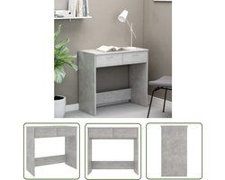 The Living Store Bureau 80x40x75 cm bewerkt hout betongrijs - Kantoormeubilair - Bureau - Beton Grijs - Houten Bureau - Compact Bureau