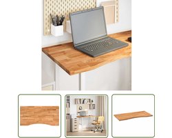 The Living Store Bureaublad rechthoekig 100x50x2,5 cm eikenhout lichtbruin - Eikenhouten Bureau - Houten Bureau - Bureau Blad - Kantoorbureau - Werkblad