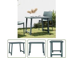 The Living Store Campingtafel - Trendy - Polypropeen - Stabiel - Met parasolgat - Hout-look
