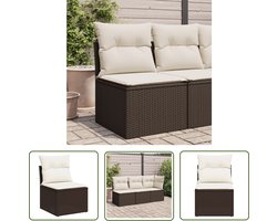 The Living Store Comfort PE Rattan Tuinstoel - 55 x 62 x 69 cm - Bruin Tuinstoel - Comfort - Relaxeren - Buitendecoratie - Outdoor Furniture - Tuinset - Lounge Set - Balkonset