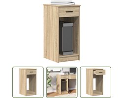 The Living Store Computertorenstandaard met lade 35x45x77 cm sonoma eikenkleurig - Computertorenstandaard - Pc Stand - Bureau Organizer - Laptop Tafel - Houten Computertafel