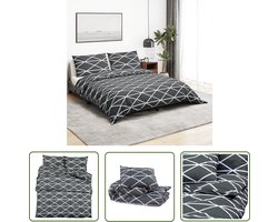 The Living Store Dekbedovertrekset 135x200 cm katoen grijs - Dekbedovertrek - Katoen - Grijze Bedding - Slaapcomfort - Hoeslaken
