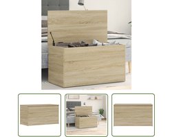 The Living Store Dekenkist - Opbergruimte voor kleding - speelgoed - gereedschap - Veilig oppervlak voor decoratie - Sonoma eiken - 84x42x46cm