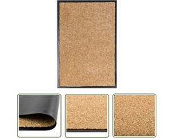 The Living Store Deurmat wasbaar 40x60 cm crème - Deurkmat - Deurmatten - Vloerkleden - Interieurdecoratie - Stoffen Deurmat