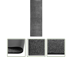 The Living Store Deurmat wasbaar 60x180 cm antraciet - Binnenmat - Buitenmat - Deurmat - Vloerkleden - Anthraciethouders