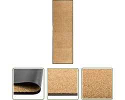 The Living Store Deurmat wasbaar 60x180 cm crème - Deurkast - Deurmat - Vloerkleden - Binnenmat - Buitenmat