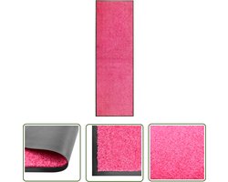 The Living Store Deurmat wasbaar 60x180 cm roze - Deurkmat - Deurmatten - Binnenmat - Buitenmat - Vloerkleden