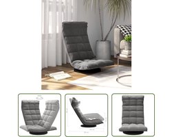 The Living Store Draaibare Vloerstoel - Donkergrijs - Fluweel - 90x54x80 cm