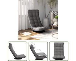 The Living Store Draaibare Vloerstoel - Lichtgrijs - 90x54x80 cm - Stabiel en Comfortabel - Verstelbare Hoeken - 360° Draaibaar - Inklapbaar - Metalen Frame - Montage vereist - The Living Store -