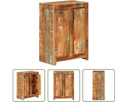The Living Store Dressoir 55x33x75 cm massief gerecycled hout - Dressoir - Houten Dressoir - Recycled Wood Furniture - Opbergkast - Salontafel