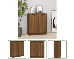 The Living Store Dressoir 60x30x70 cm bewerkt hout bruin eikenkleur - Dressoir - Houten Dressoir - Bruine Eiken Dressoir - Wandmontage Dressoir - Opbergkast