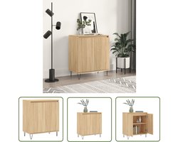 The Living Store Dressoir 60x35x70 cm bewerkt hout sonoma eikenkleurig - Dressoir - Salontafel - Houten Kast - Opbergkast - Decoratief Meubel