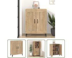 The Living Store Dressoir 69,5x34x90 cm bewerkt hout sonoma eikenkleurig - Dressoir - Salontafel - Houten Kast - Opbergmeubilair - Wonen