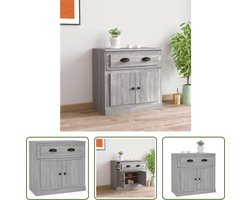 The Living Store Dressoir - Klassiek - Meubelen - Afmetingen- 70 x 35.5 x 67.5 cm - Ken- Grijs sonoma eiken