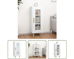 The Living Store Dressoir - Meubel - 34.5 x 34 x 90 cm - Bewerkt hout - Wit