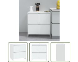 The Living Store Dressoir - minimalistisch ontwerp - 4 deuren - 70 x 41 x 75 cm - wit
