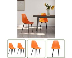 The Living Store Eetkamerstoelen 2 st PP oranje - Eettafel Stoelen - Eetkamerstoelen - Design Stoelen - Oranjekleur Stoelen - Ergonomische Stoelen