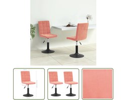 The Living Store Eetkamerstoelen draaibaar 2 st fluweel roze - Eettafel Stoelen - Eetkamerstoelen - Draaibare Stoelen - Velvet Stoelen - Roze Meubels