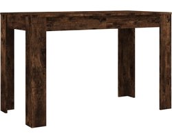 The Living Store Eettafel 120x60x76 cm bewerkt hout gerookt eikenkleurig - Eettafel - Houten Eettafel - Eiken Eettafel - Minimalistische Eettafel - Design Eettafel