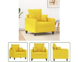 The Living Store Fauteuil 60 cm stof lichtgeel - Fauteuil - Lounge Stoel - Leesstoel - Design Fauteuil - Moderne Fauteuil