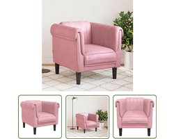 The Living Store Fauteuil fluweel roze - Fauteuil - Fluweel - Roze - Lounge - Relaxstoel
