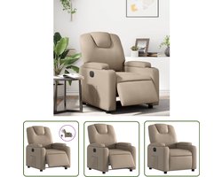 The Living Store Fauteuil verstelbaar elektrisch kunstleer cappuccinokleurig - Elektrische Fauteuil - Loungestoel - Elektrische Verstelbare Stoel - Kunstleder Fauteuil - Kapstok