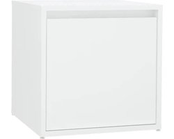 The Living Store Garderobe set bewerkt hout wit - Gangkast - Kast - Halkast - Opbergkast - Houten Kast