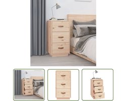 The Living Store Grenenhouten Nachtkastje - 3 Lades - 40x40x75cm