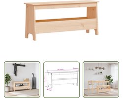 The Living Store Halbank - Grenenhout - Opbergbank - 100x28x45 cm