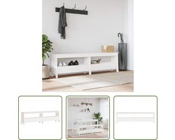 The Living Store Halbank Grenenhout - Wit - 160x28x45 cm - Opbergruimte